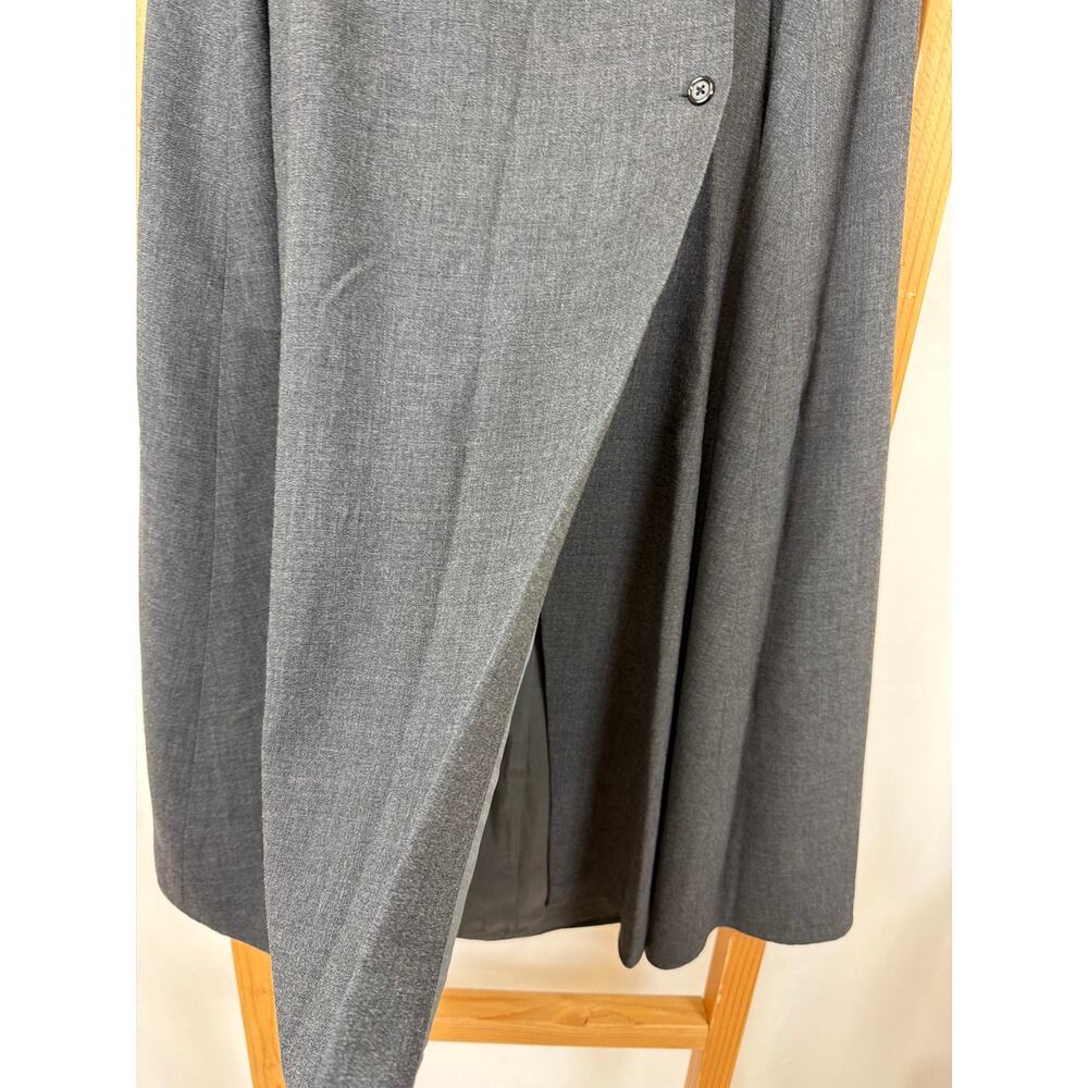 Vintage 90's DKNY Gray Wool 5-Button Wrap Skirt Size 12 Made in Hong Kong - Picture 3 of 6